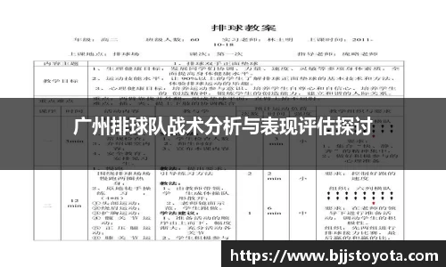 广州排球队战术分析与表现评估探讨